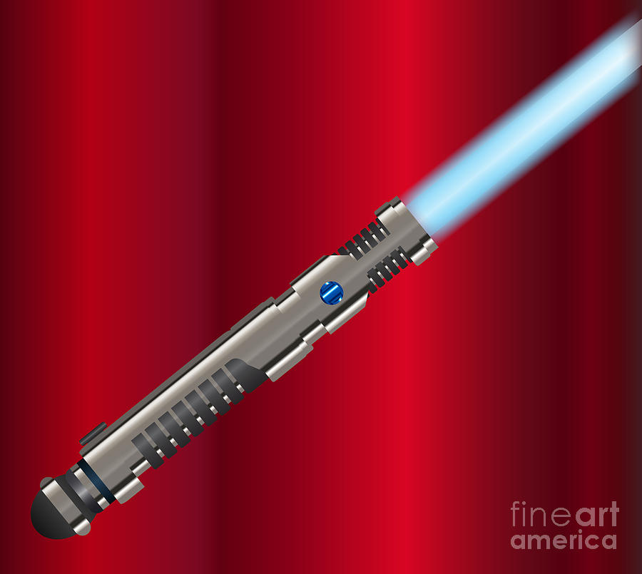 Blue Light Sword Weapon Handle Digital Art by Bigalbaloo Stock - Fine ...