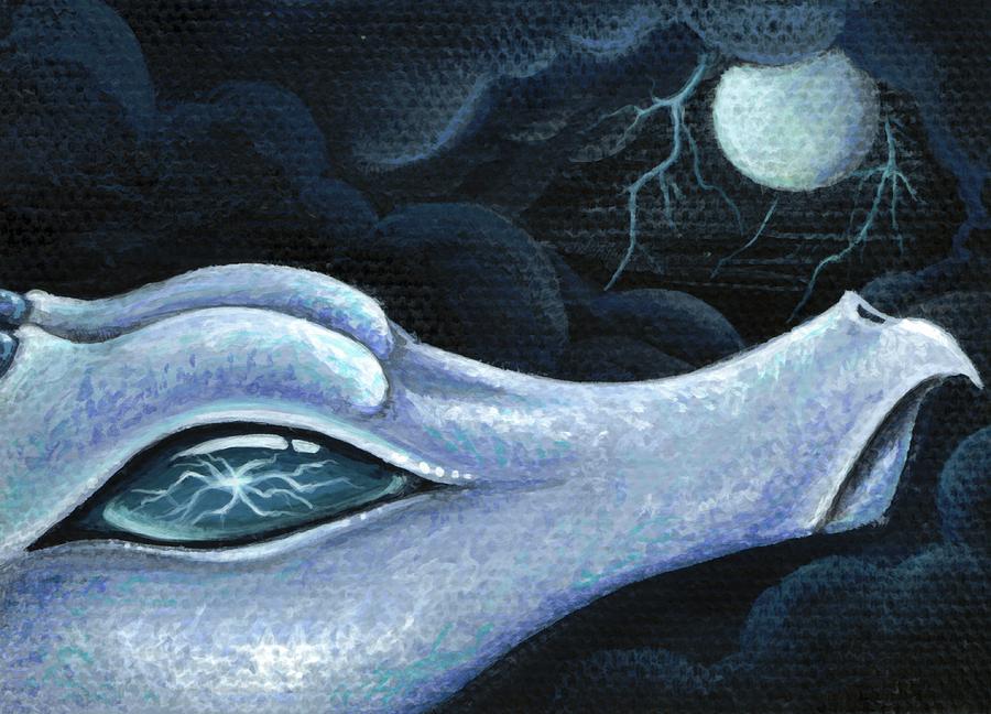 Blue Lightning Painting by Elaina  Wagner