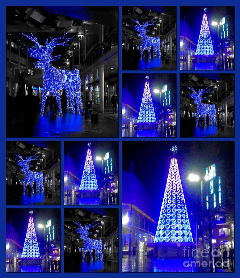 Blue Lights Collage Photograph by Joan-Violet Stretch
