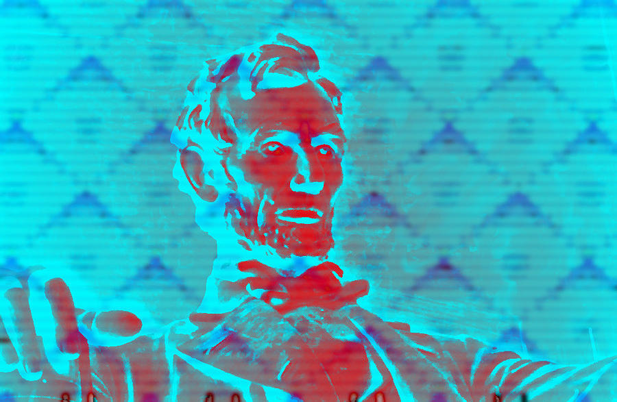 Washington Digital Art - Blue Lincoln by Richard Bragg