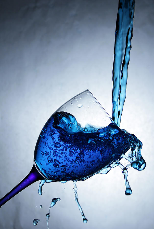 Liquid Photograph - Blue liquid by Jan Boesen