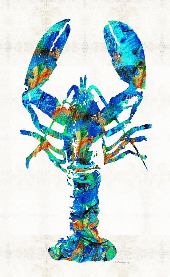 Blue Lobster Art by Sharon Cummings Painting by Sharon Cummings