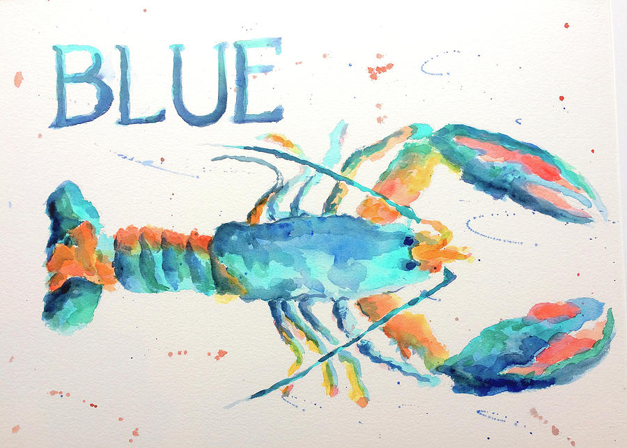 Blue Lobster Painting by Barbara Hageman