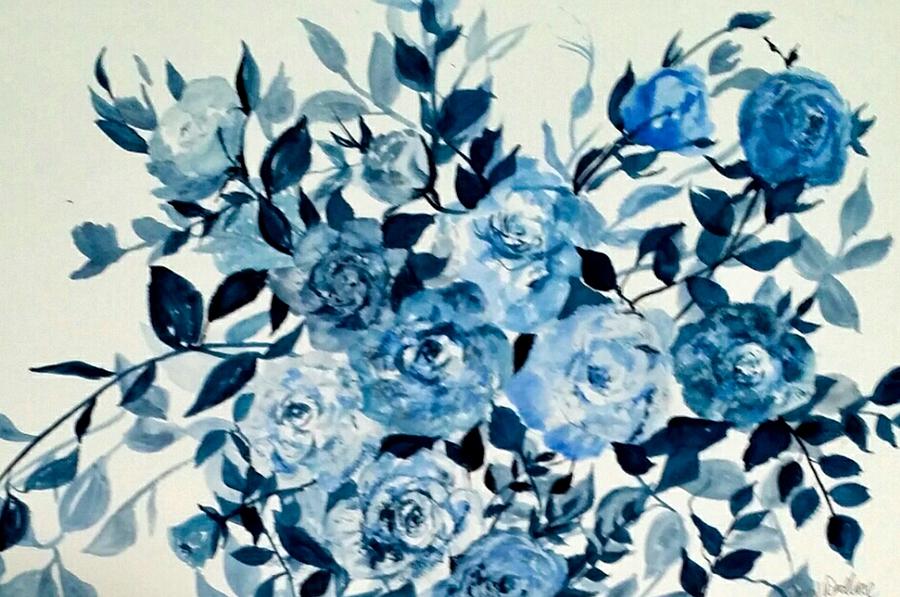 Blue Love Painting by Cheryl Wallace