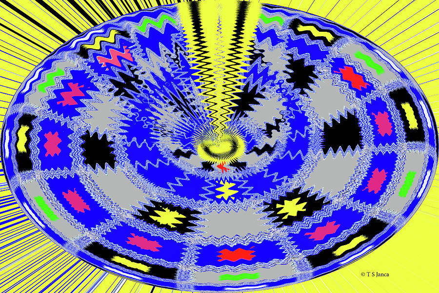 Blue Magic Plate Abstract Digital Art by Tom Janca