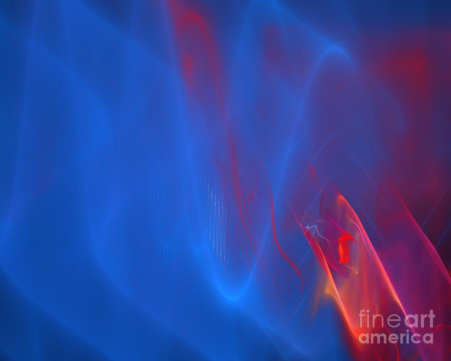 Abstract Digital Art - Blue Magma by Kim Sy Ok