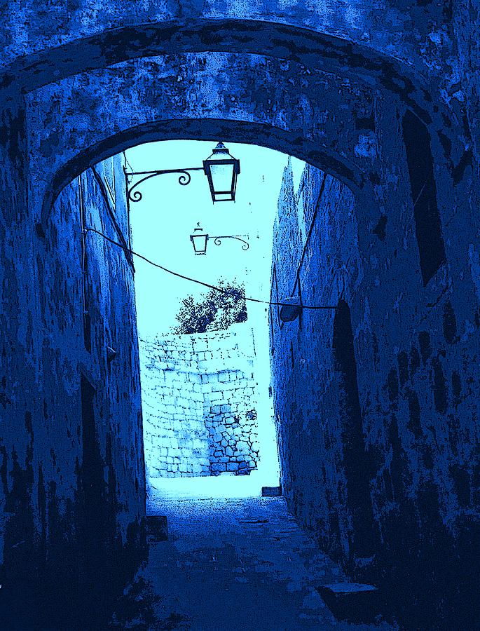 Brick Photograph - Blue Maltese Arch by Ian  MacDonald