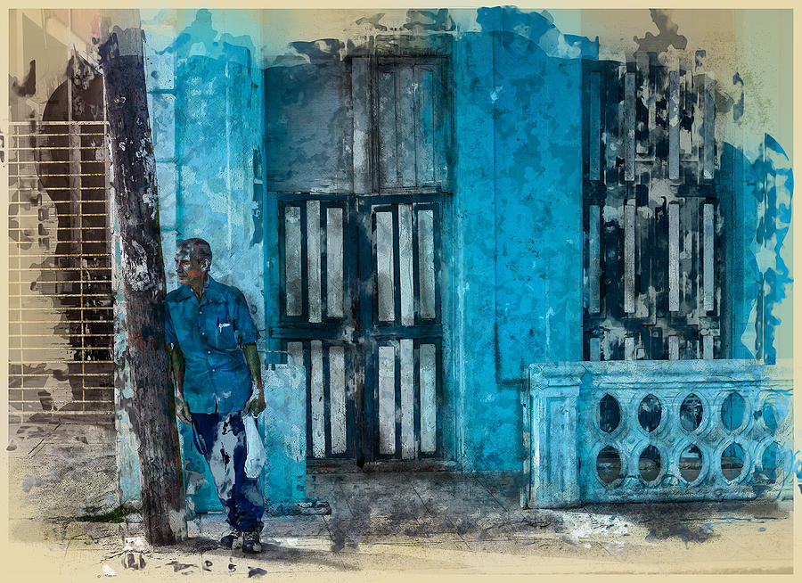 Blue Man In Cuba Photograph by Thomas Leparskas
