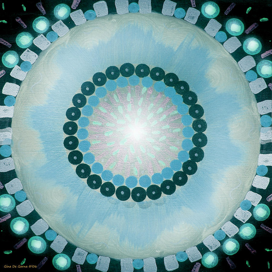 Blue Mandala 5 Painting by Gina De Gorna