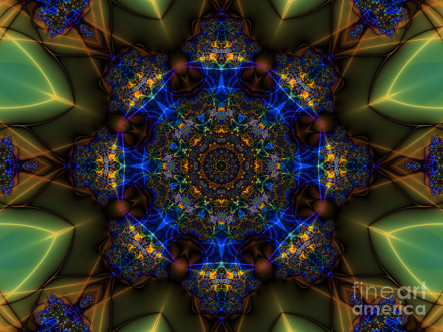Blue Mandala Digital Art by Kelly Holm