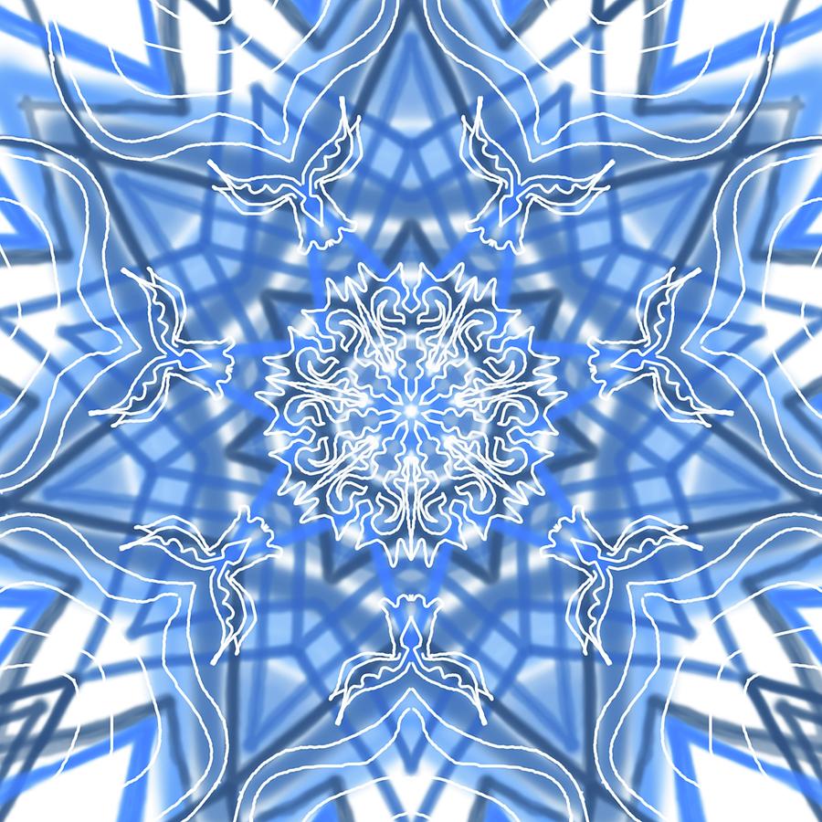 Blue Mandala Digital Art by Sandrine Kespi - Fine Art America