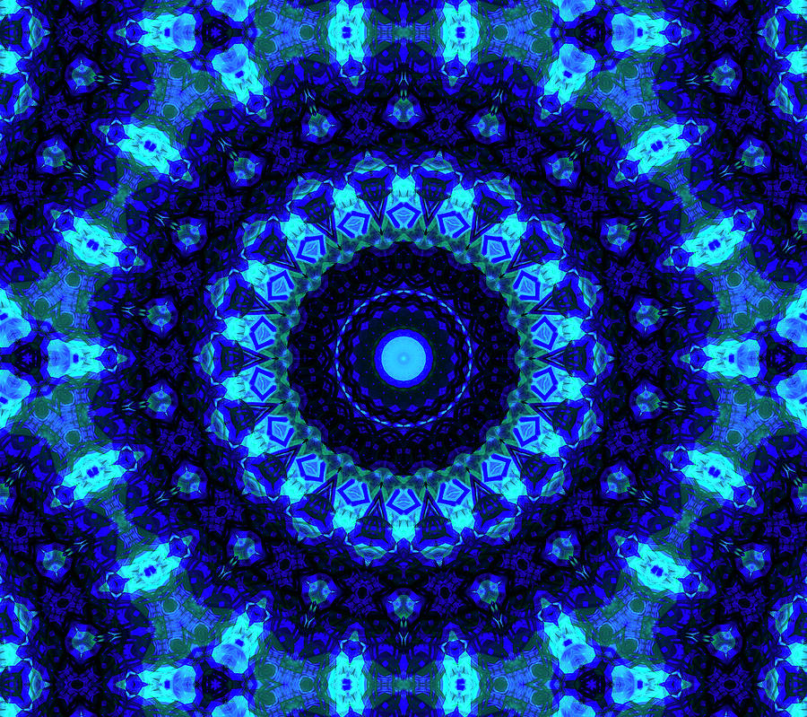 Blue Mandala Digital Art By Sharalee Art Pixels