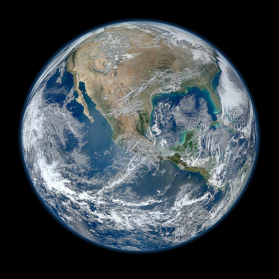 Space Photograph - Blue Marble 2012 Planet Earth by Nikki Marie Smith