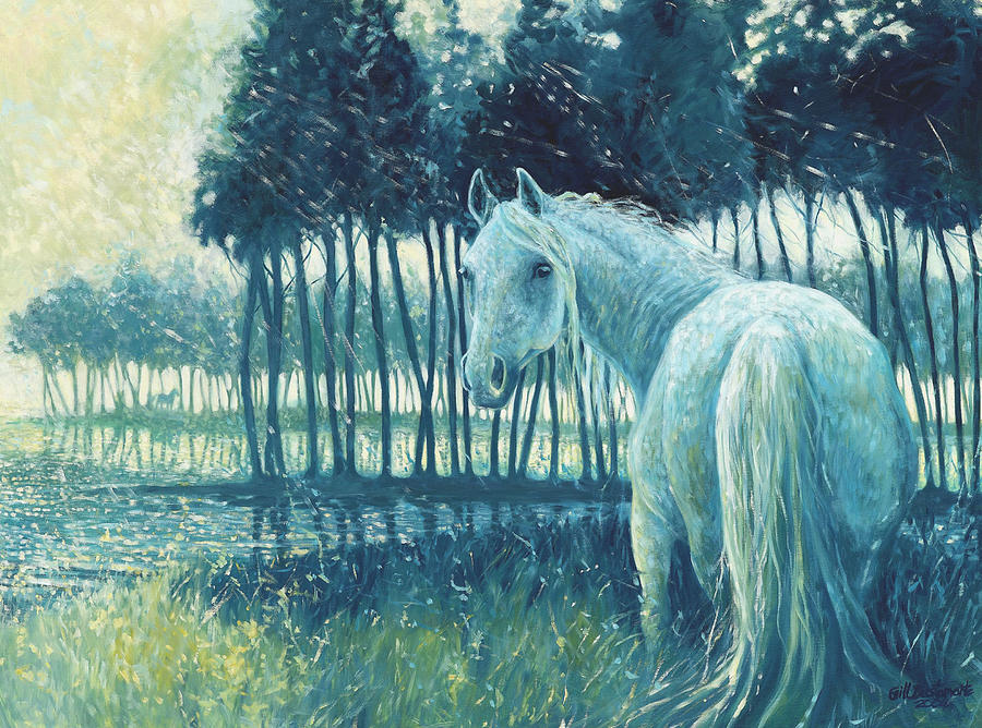 Mammal Painting - Blue Mare by Gill Bustamante