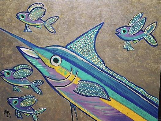 Blue Marlin Fishing Frenzy Digital Art