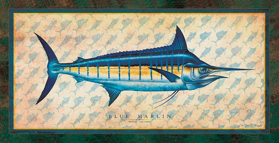 Blue Marlin Painting by JQ Licensing