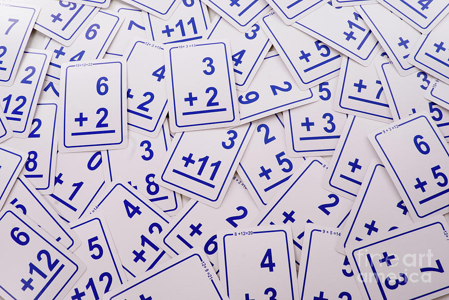 Blue Math Cards Photograph by Anthony Totah