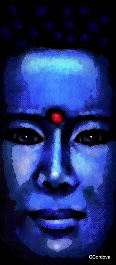 Blue Medicine Buddha Painting by Carmen Cordova