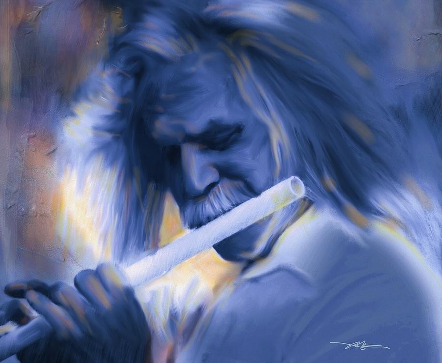 Music Painting - Blue Melody by Bob Salo