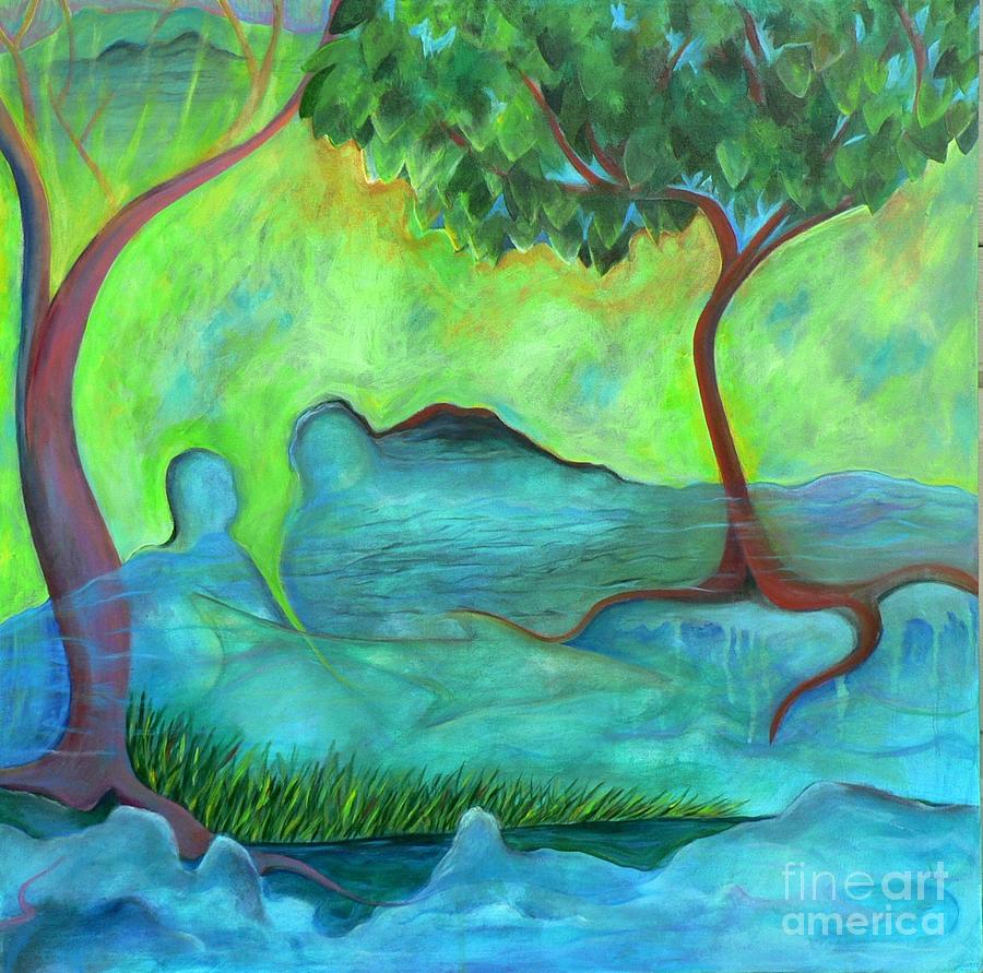 Blue Mirage Painting by Elizabeth Fontaine-Barr