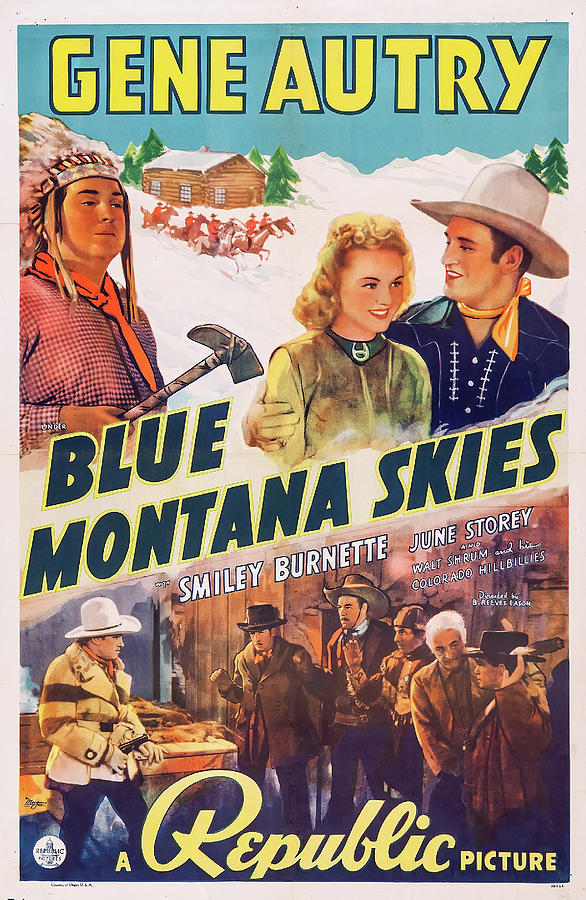 Movie Mixed Media - Blue Montana Skies 1939 by Mountain Dreams