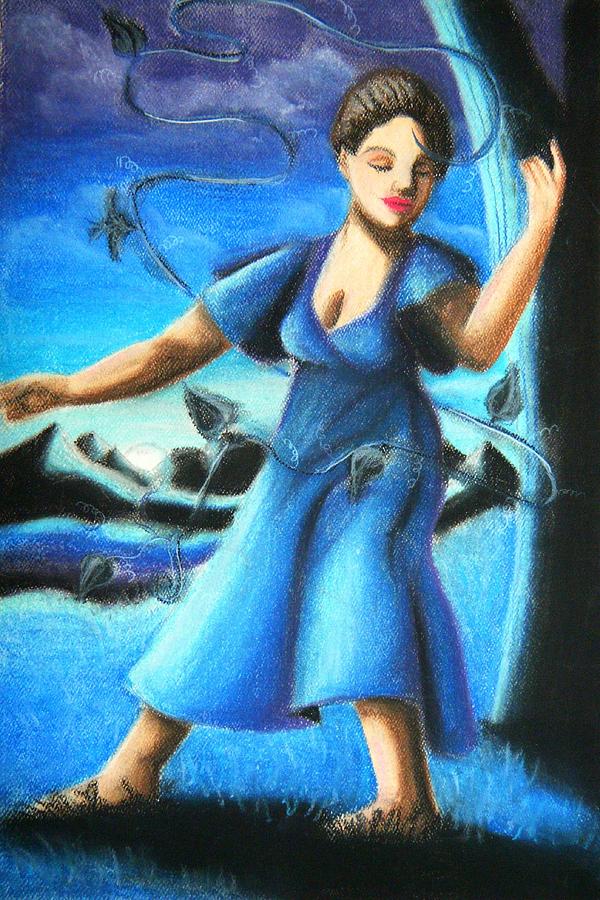 Blue Mood Dancer Drawing by Scarlett Royale
