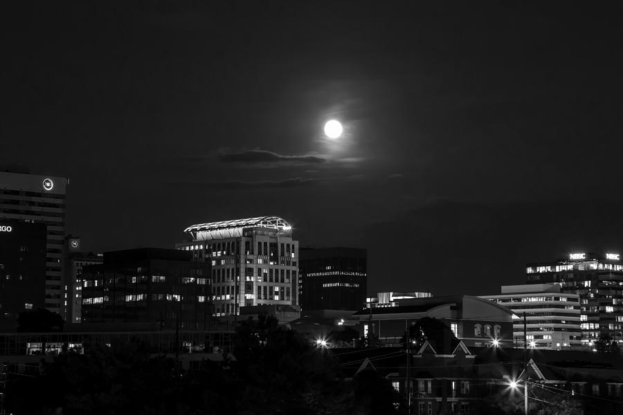 Blue Moon 2015 BW Photograph by Charles Hite