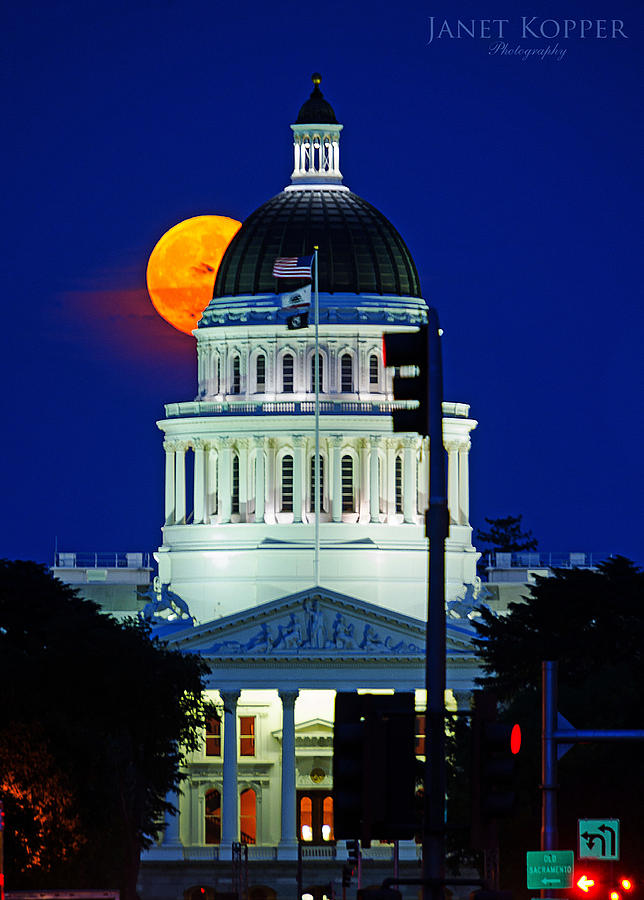 Blue Moon at the Capital Photograph by Janet  Kopper