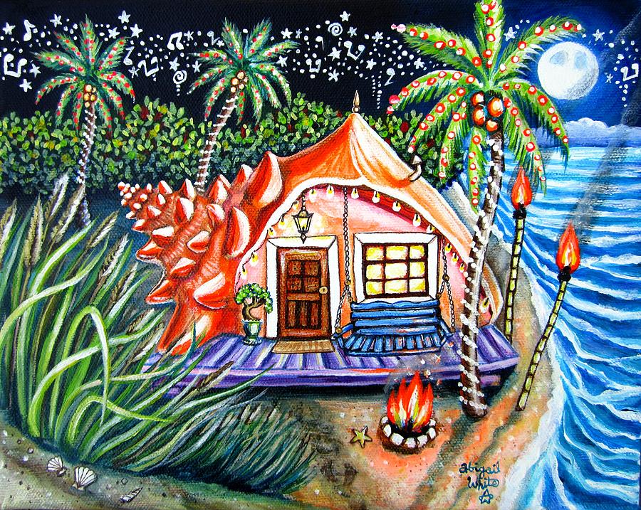 Music Painting - Blue Moon Conch House by Abigail White