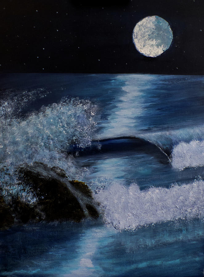 Blue Moon Painting by Davend Dom