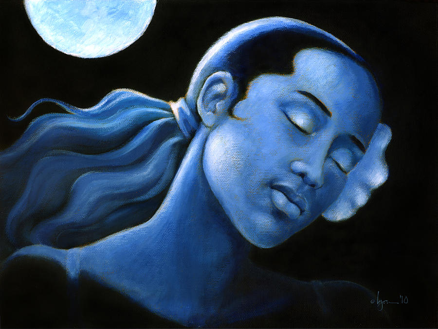 Blue Moon Dreams Painting by Angela Treat Lyon