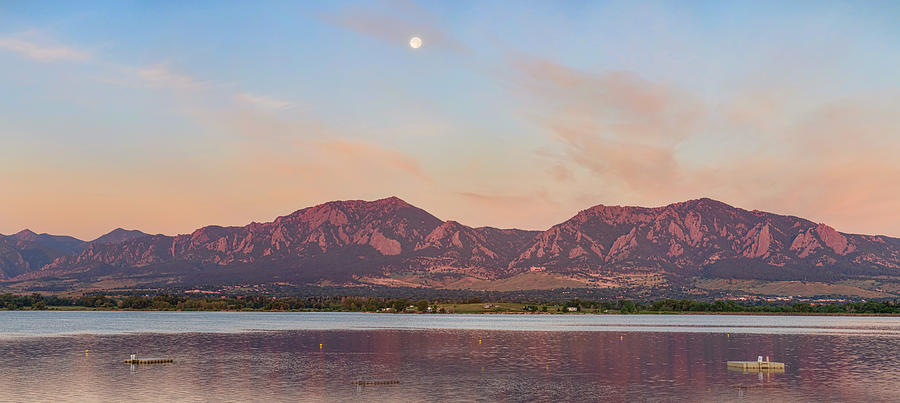 Blue Moon Front Range Boulder Sunrise Panorama Photograph by James BO Insogna