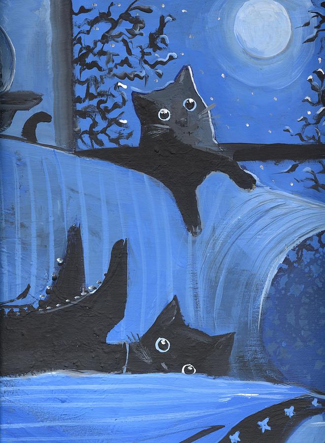 Halloween Painting - Blue Moon Halloween by Follow Themoonart