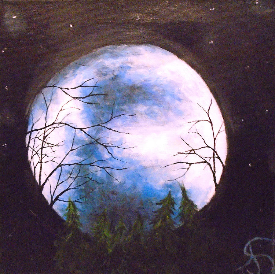 Blue Moon Painting by Jen Shearer