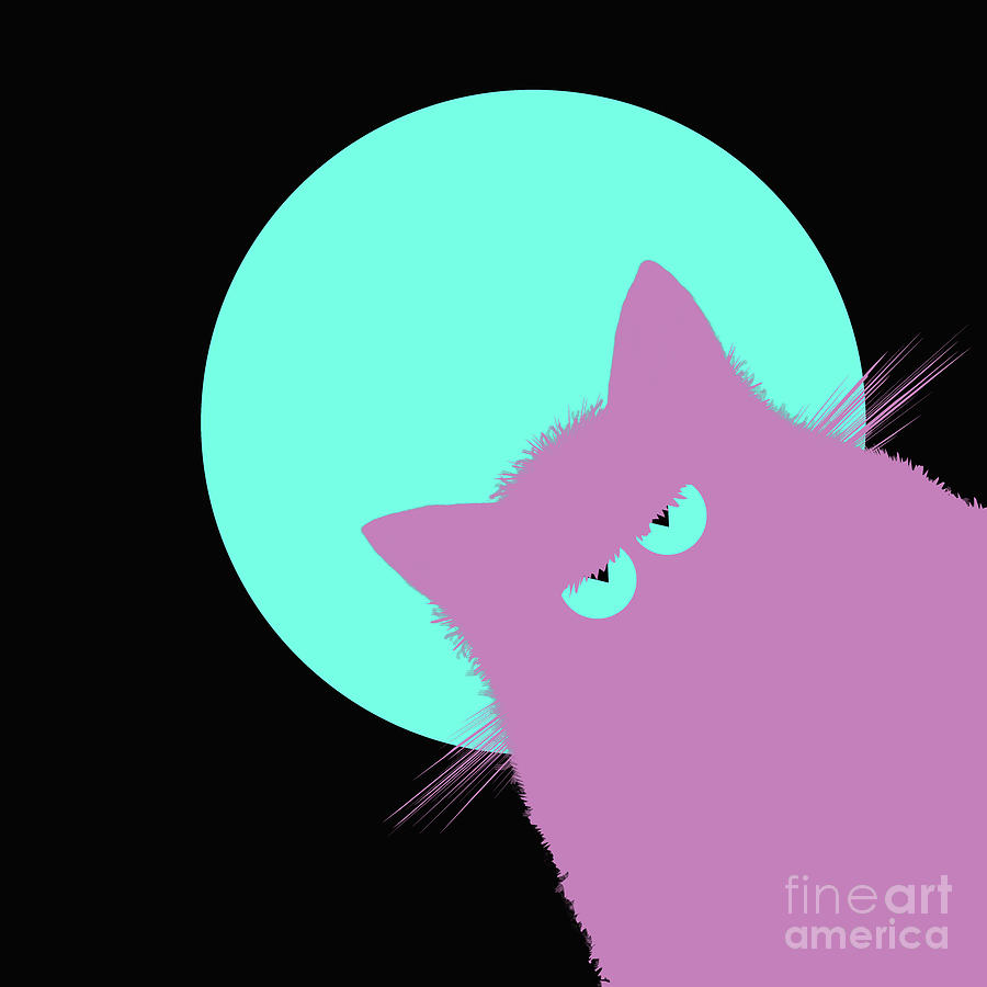 Blue Moon Lilac Cat Painting