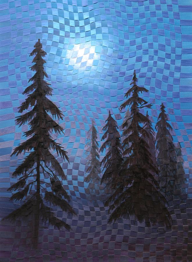 Landscape Painting - Blue Moon by Linda L Doucette