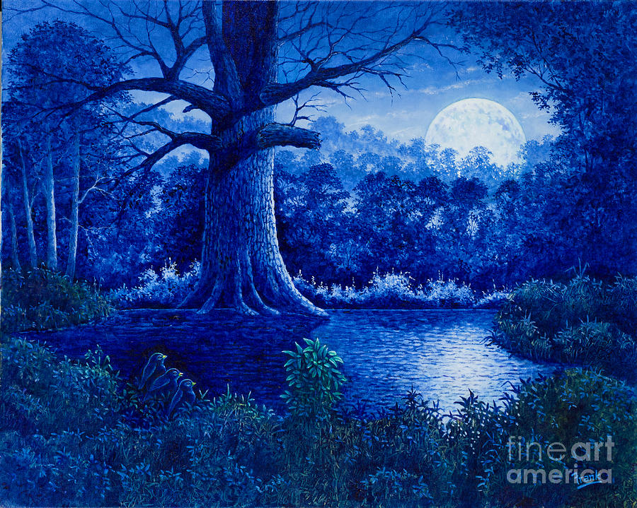 Blue Moon Painting by Michael Frank