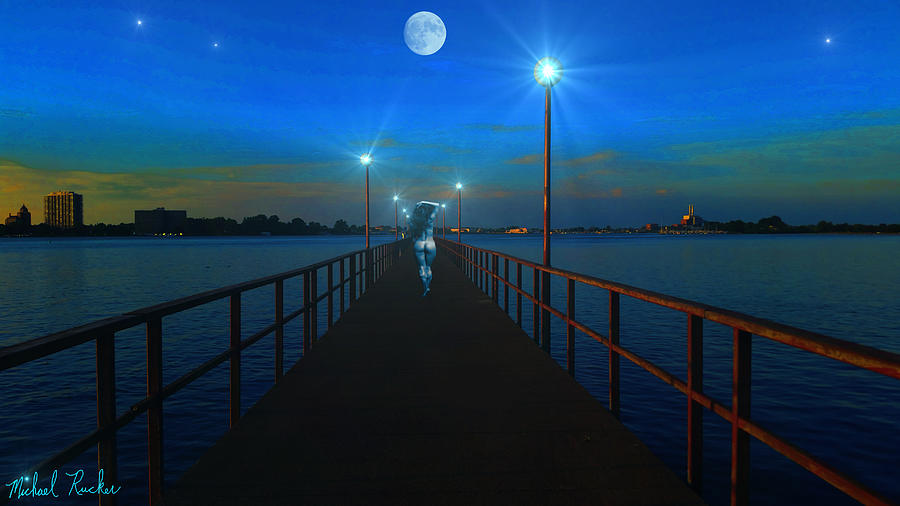 Sunset Digital Art - Blue Moon by Michael Rucker