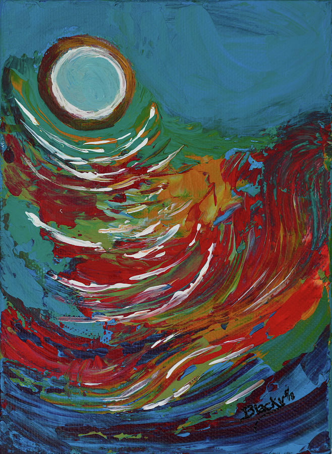 Blue Moon On The Water Painting by Donna Blackhall