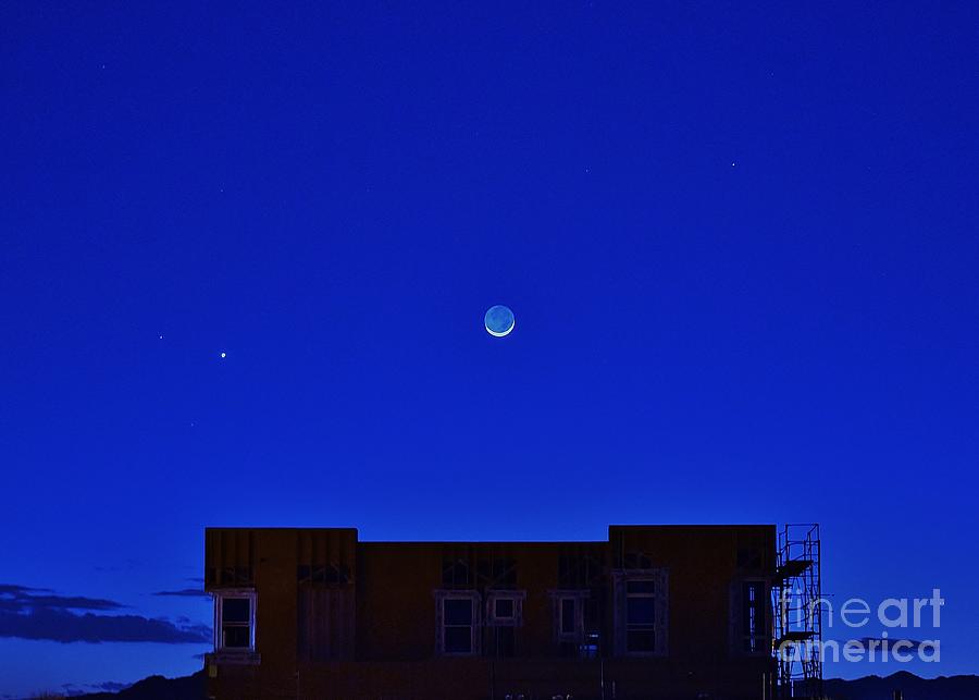 Blue Moon over AZ Photograph by Daniel Shearer