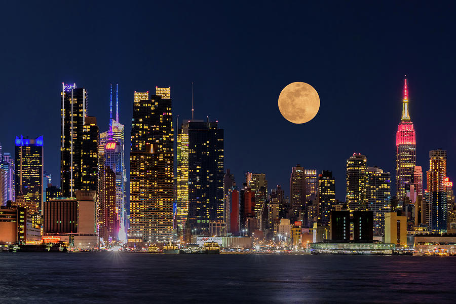 Blue Moon Over Manhattan Photograph by Nicholas Palmieri Fine Art America