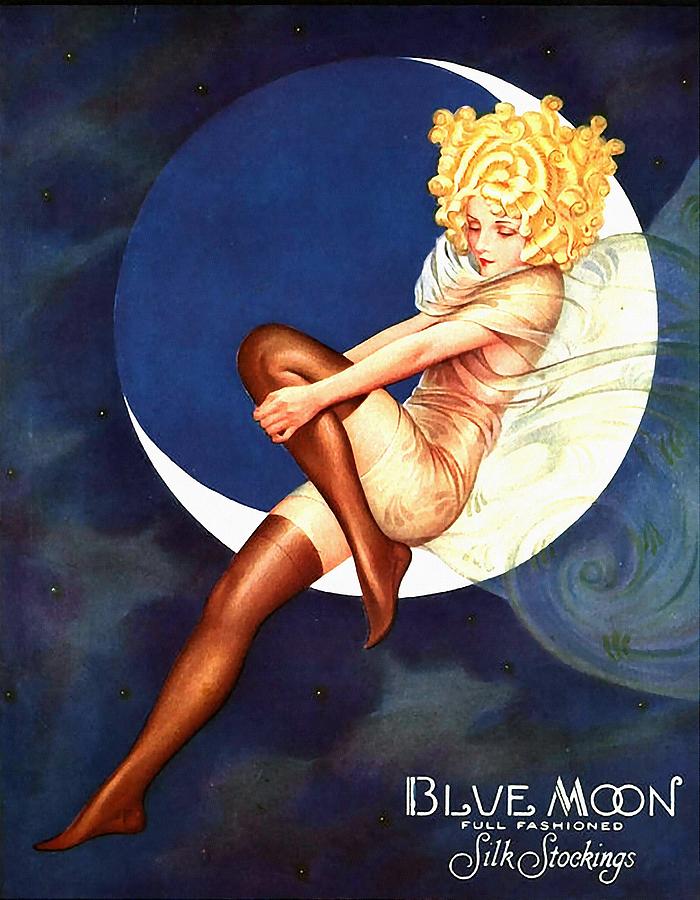 Blue Moon Silk Stockings Painting by Vintage
