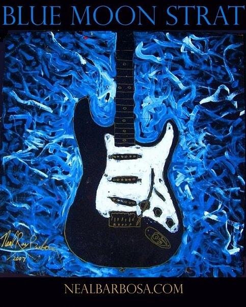 Blue Moon Strat Painting by Neal Barbosa