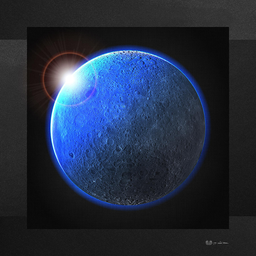Blue Moon - The Dark Side of the Moon  Digital Art by Serge Averbukh