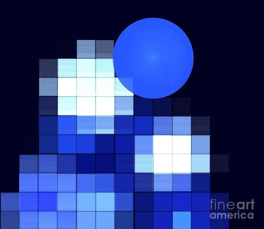Abstract Digital Art - Blue Moonlight by Kim Sy Ok