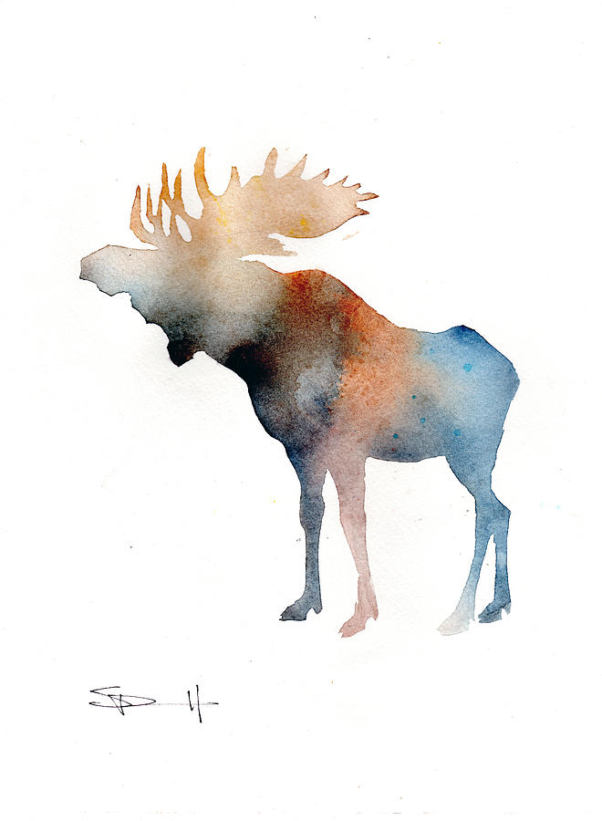 Blue Moose Painting by Sean Parnell