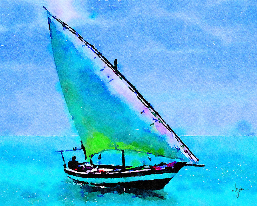Boats Painting - Blue Morning by Angela Treat Lyon