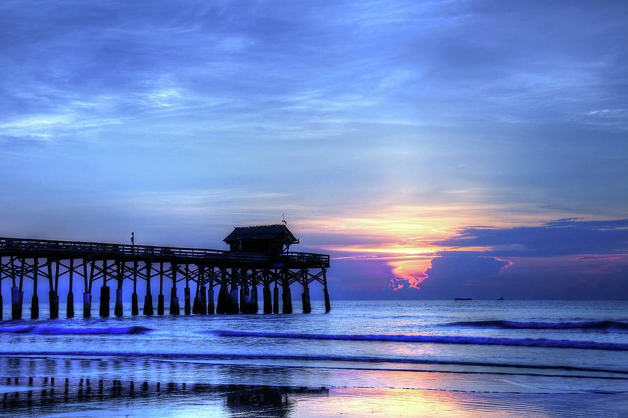 Blue Morning Over Cocoa Beach Pier Photograph by Carol Montoya