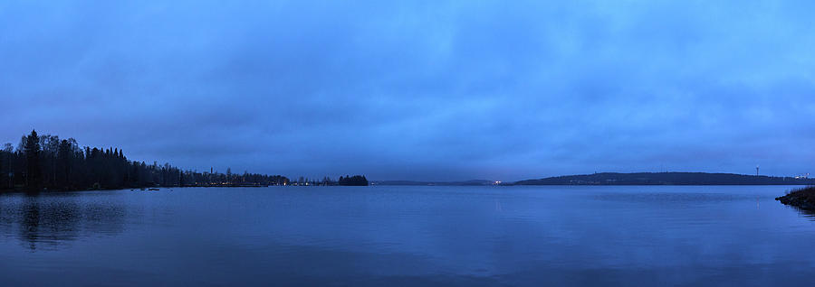 Blue Morning Pyhajarvi Panorama Photograph