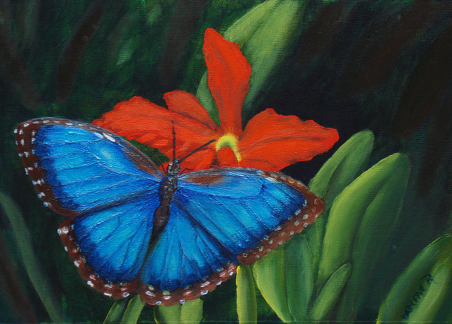 Blue Morph Painting by Darlene Green - Fine Art America